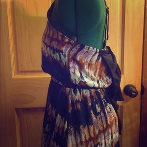 Colorful blue maxi dress with adjustable straps